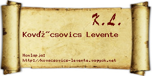 Kovácsovics Levente névjegykártya