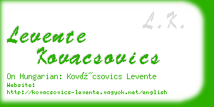 levente kovacsovics business card